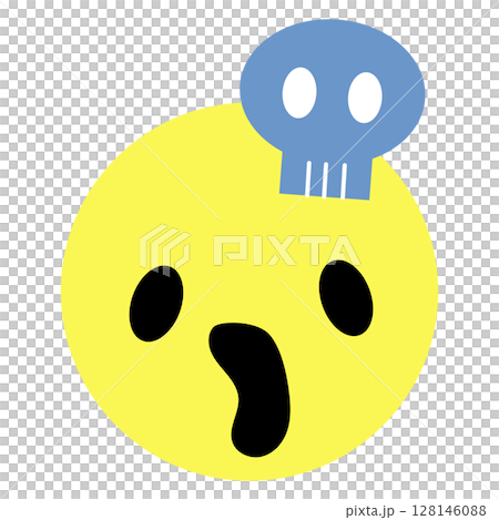 感情表現顔アイコン　ショック　ベクターイラスト 128146088