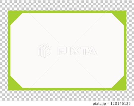 Yellow-green frame material, simple border with diagonal cut corners on a white background Yellow-green frame material, simple border with diagonal cut corners on a white background 128146123