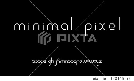 Minimalist pixel font lowercase alphabet in pixel art vector 128146158