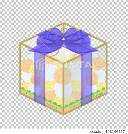 贈り物_フラワーボックスのイラスト 128146537