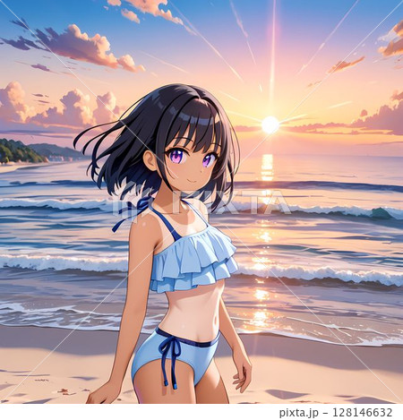 ビーチにいる水着の女性 128146632