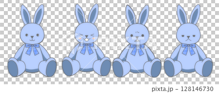 うさぎのぬいぐるみ表情いろいろ うさぎのぬいぐるみ表情いろいろ 128146730