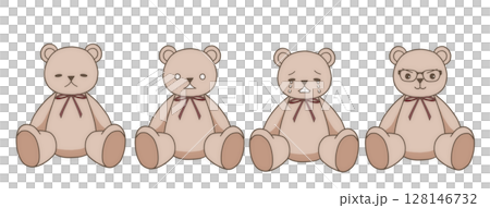 Teddy bear with various expressions 128146732
