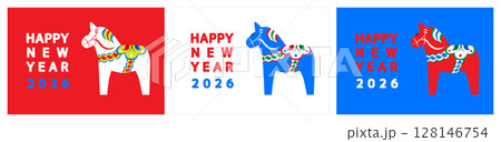 午年のダーナラホースの年賀状2026 セット 午年のダーナラホースの年賀状2026 セット 128146754