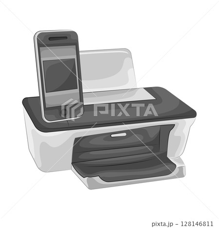 Illustration of Printer Illustration of Printer 128146811