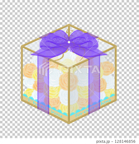 贈り物_フラワーボックスのイラスト 128146856