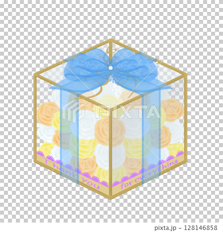 贈り物_フラワーボックスのイラスト 128146858
