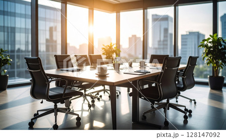 モダンなデザインのオフィス　会議室 128147092