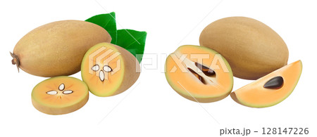 Sapodilla isolated on white background with full depth of field 128147226