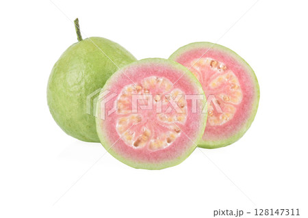 Guava fruit isolated on white background. Guava fruit isolated on white background. 128147311