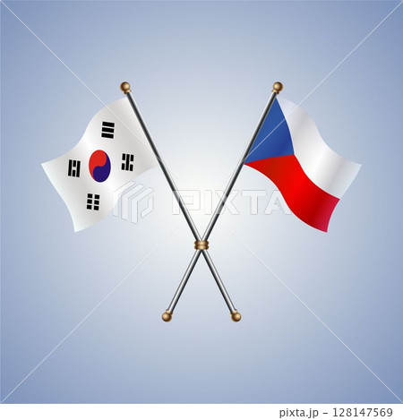 South Korea and Czech Republic flag. Vector Illustration South Korea and Czech Republic flag. Vector Illustration 128147569