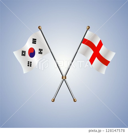 South Korea and England flag. Vector Illustration South Korea and England flag. Vector Illustration 128147578