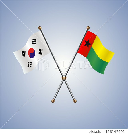 South Korea and Guinea Bissau flag. Vector Illustration South Korea and Guinea Bissau flag. Vector Illustration 128147602