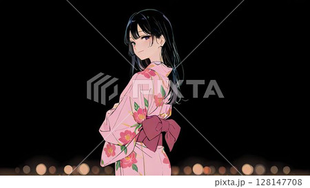 浴衣を着た女の子 128147708
