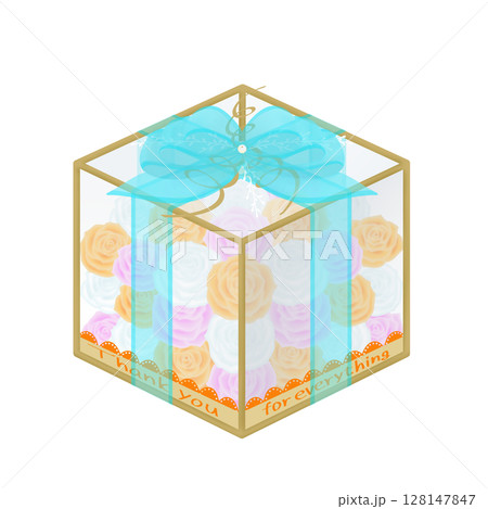 贈り物_フラワーボックスのイラスト 贈り物_フラワーボックスのイラスト 128147847