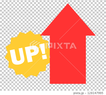 シンプルな矢印のアイコン_上昇_UP 128147995