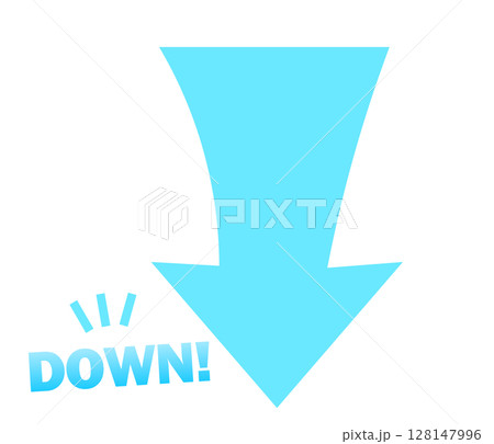 シンプルな矢印のアイコン_下降_DOWN 128147996