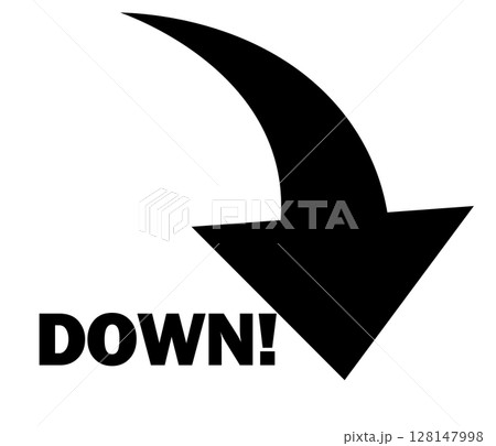 シンプルな矢印のアイコン_下降_DOWN 128147998