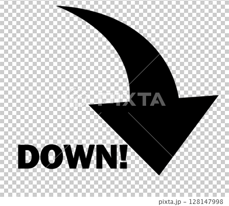 シンプルな矢印のアイコン_下降_DOWN 128147998