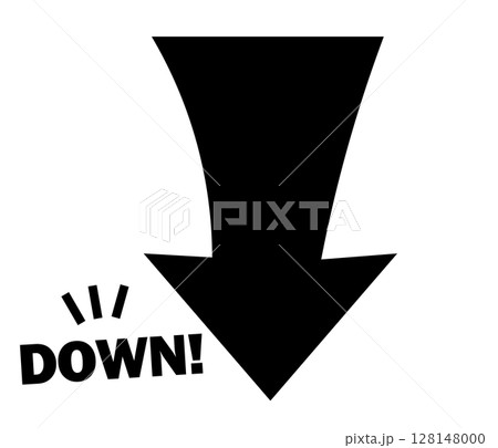 シンプルな矢印のアイコン_下降_DOWN シンプルな矢印のアイコン_下降_DOWN 128148000