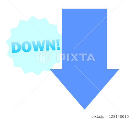 シンプルな矢印のアイコン_下降_DOWN 128148010