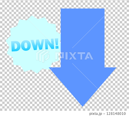 シンプルな矢印のアイコン_下降_DOWN 128148010