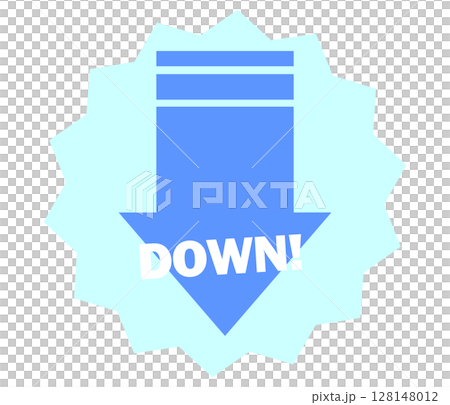 Simple arrow icon_downward_DOWN 128148012
