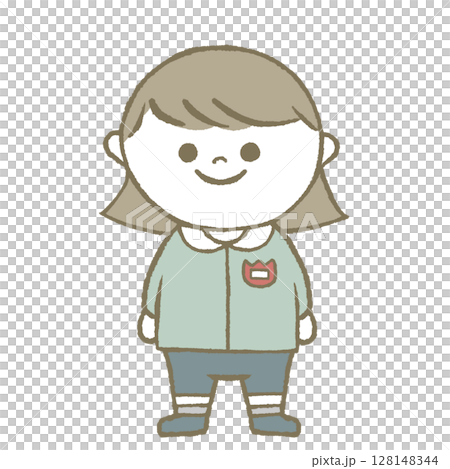 Kindergarten girl blue Kindergarten girl blue 128148344