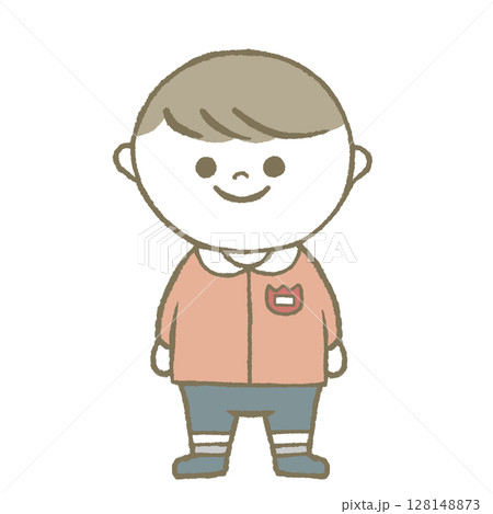 幼稚園児の男の子　ピンク 128148873