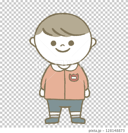 幼稚園児の男の子　ピンク 128148873