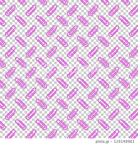 排列著回形針的背景材料圖案插圖文具Swatch相容粉紅色 128148981