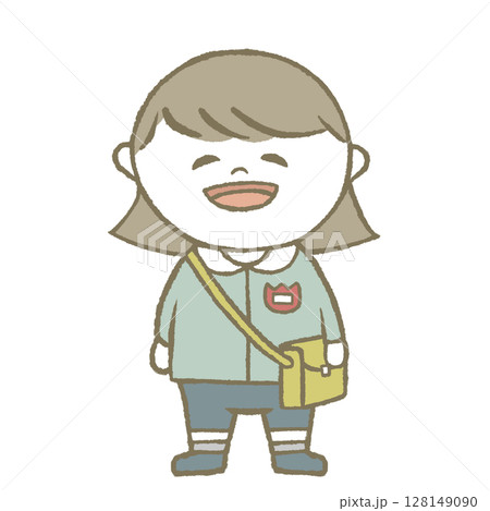 幼稚園児の女の子 青色 幼稚園児の女の子 青色 128149090