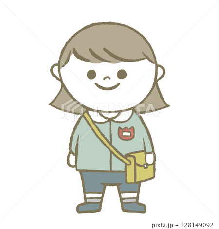 幼稚園児の女の子 青色 幼稚園児の女の子 青色 128149092