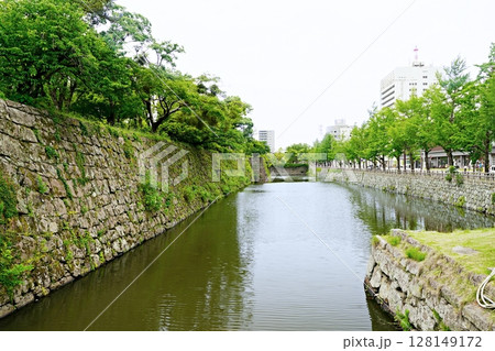 和歌山市　和歌山城　大手門から見た内堀（北堀）（西方向、初夏)  128149172