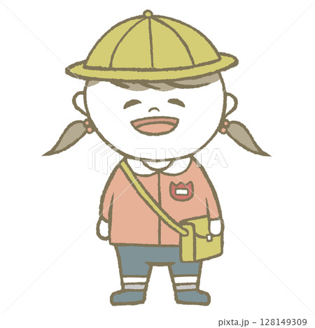 幼稚園児の女の子　ピンク 128149309