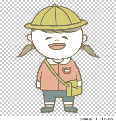 Kindergarten girl in pink 128149309