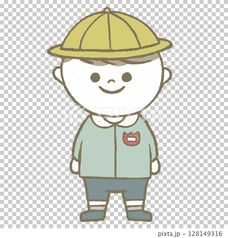 Kindergarten boy blue 128149316