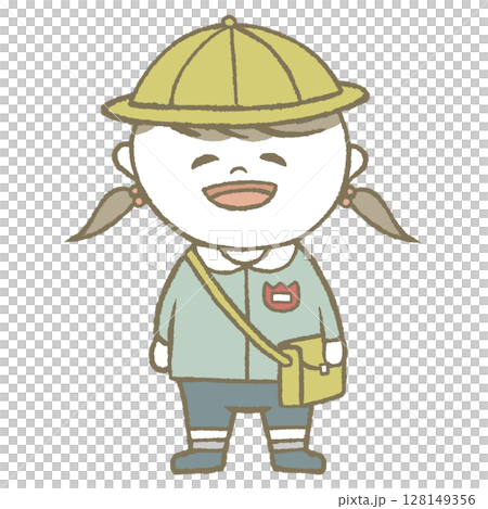 Kindergarten girl blue 128149356