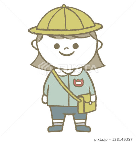 幼稚園児の女の子　青色 128149357