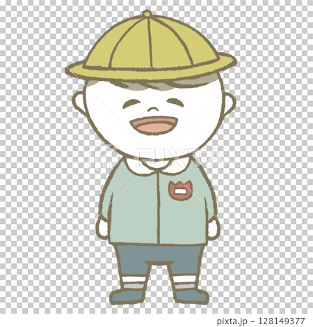 幼稚園児の女の子 青色 幼稚園児の女の子 青色 128149377