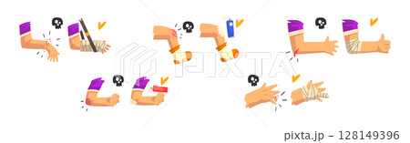 Human Body Physical Injury and Wound Vector Set 128149396