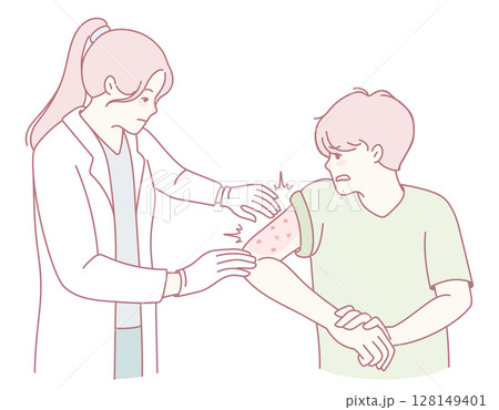 A Child Receiving a Vaccine from a Skilled Healthcare Professional during a Visit to the Clinic 128149401