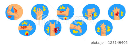 Human Body Physical Injury and Wound Vector Set 128149403