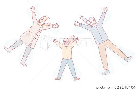 A Joyful Family Celebration taking place in a beautiful Winter Wonderland setting 128149404