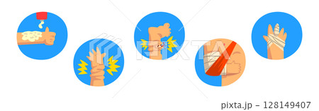 Human Body Physical Injury and Wound Vector Set 128149407