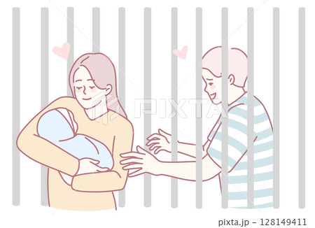 A Tender Family Moment Reminiscing About Life Behind Bars, Filled with Affection and Love A Tender Family Moment Reminiscing About Life Behind Bars, Filled with Affection and Love 128149411
