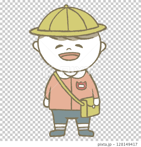 穿粉紅色衣服的幼稚園女孩 128149417