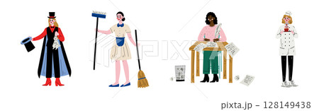 Woman Character of Different Profession Have Career Vector Set 128149438