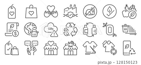 Ethical consumerism icon set. It included Fair Trade Product, Cruelty-Free, Eco Label, Local Product, and more icons. Ethical consumerism icon set. It included Fair Trade Product, Cruelty-Free, Eco Label, Local Product, and more icons. 128150123