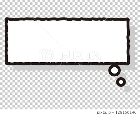 A cute and relaxed speech bubble with hand-drawn line shadows, horizontal rectangle, 19 128150146